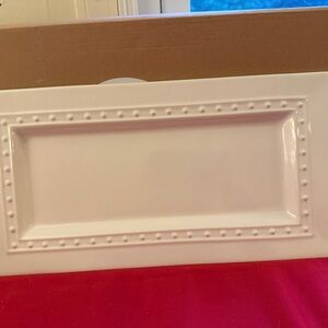 Nora Fleming Y5-Bread Tray Pearl Dot rectangular bread tray new in box